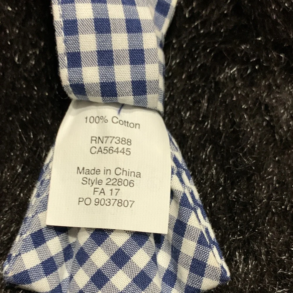 Crewcuts Navy and White Gingham Bow Tie